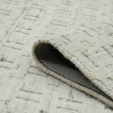 AMER Rugs Houston Aliya HOU-1 Hand-Loomed Handmade New Zealand Natural Wool Transitional Geometric Rug Natural White 8'9" x 11'9"