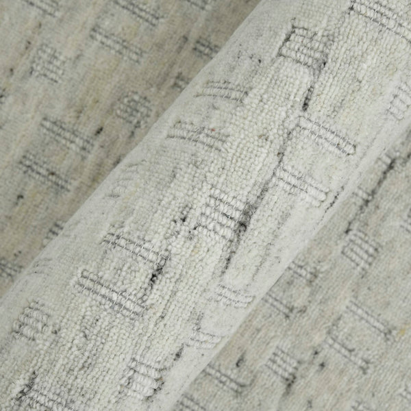 AMER Rugs Houston Aliya HOU-1 Hand-Loomed Handmade New Zealand Natural Wool Transitional Geometric Rug Natural White 8'9" x 11'9"