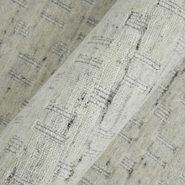 Amer Rugs Houston Modern Geometric Hand-woven Area Rug – Cozy 100% New Zealand Wool For Stylish Home Décor Natural White Wool Hou10203