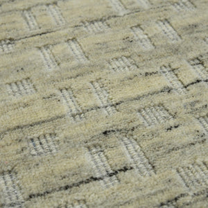 Amer Rugs Houston Modern Geometric Hand-woven Area Rug – Cozy 100% New Zealand Wool For Stylish Home Décor Beige Wool Hou20203