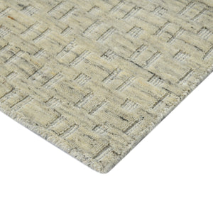 AMER Rugs Houston Aliya HOU-2 Hand-Loomed Handmade New Zealand Natural Wool Transitional Geometric Rug Beige 8'9" x 11'9"