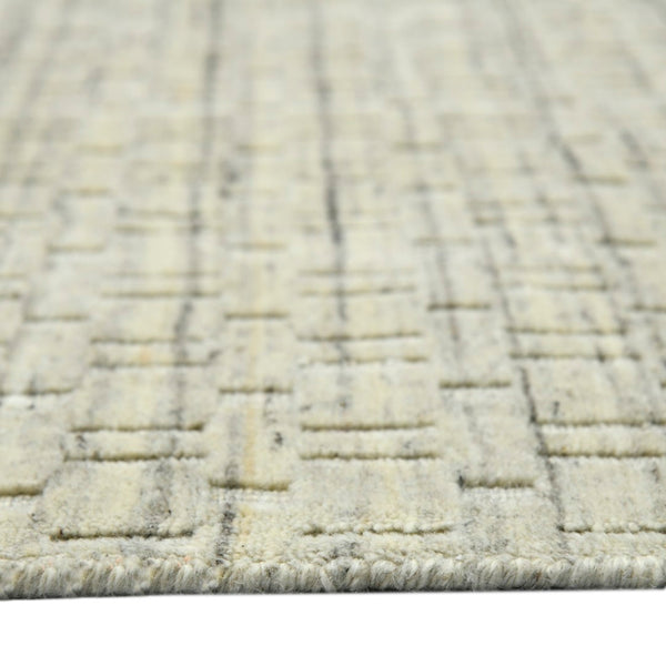 AMER Rugs Houston Aliya HOU-2 Hand-Loomed Handmade New Zealand Natural Wool Transitional Geometric Rug Beige 8'9" x 11'9"