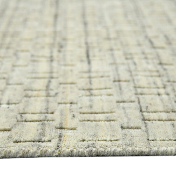 Amer Rugs Houston Modern Geometric Hand-woven Area Rug – Cozy 100% New Zealand Wool For Stylish Home Décor Beige Wool Hou20203