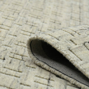 AMER Rugs Houston Aliya HOU-2 Hand-Loomed Handmade New Zealand Natural Wool Transitional Geometric Rug Beige 8'9" x 11'9"