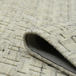 Amer Rugs Houston Modern Geometric Hand-woven Area Rug – Cozy 100% New Zealand Wool For Stylish Home Décor Beige Wool Hou20203