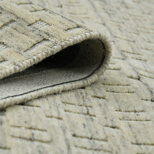 AMER Rugs Houston Aliya HOU-2 Hand-Loomed Handmade New Zealand Natural Wool Transitional Geometric Rug Beige 8'9" x 11'9"