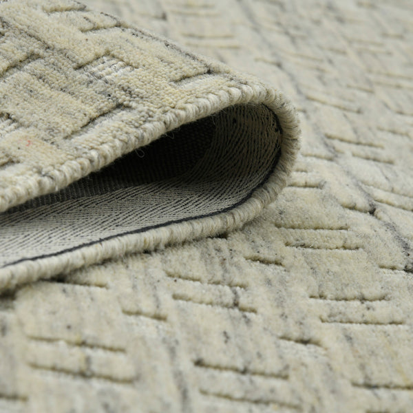 AMER Rugs Houston Aliya HOU-2 Hand-Loomed Handmade New Zealand Natural Wool Transitional Geometric Rug Beige 8'9" x 11'9"