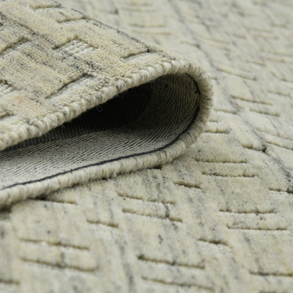 Amer Rugs Houston Modern Geometric Hand-woven Area Rug – Cozy 100% New Zealand Wool For Stylish Home Décor Beige Wool Hou20203