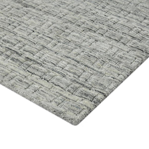 AMER Rugs Houston Aliya HOU-3 Hand-Loomed Handmade New Zealand Natural Wool Transitional Geometric Rug Light Gray 8'9" x 11'9"