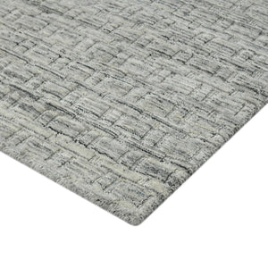 Amer Rugs Houston Modern Geometric Hand-woven Area Rug – Cozy 100% New Zealand Wool For Stylish Home Décor Light Gray Wool Hou30203