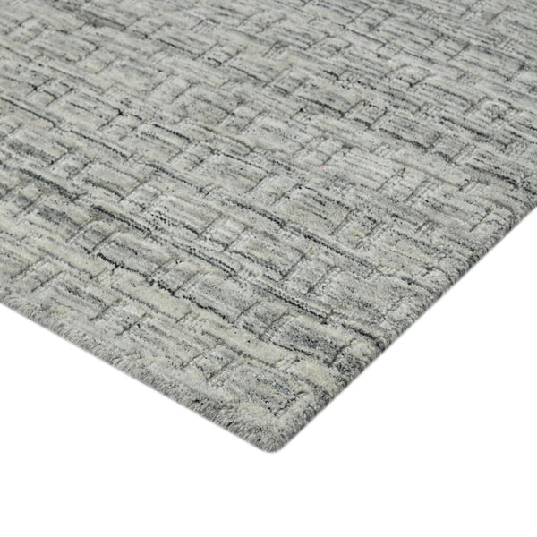 Amer Rugs Houston Modern Geometric Hand-woven Area Rug – Cozy 100% New Zealand Wool For Stylish Home Décor Light Gray Wool Hou30203