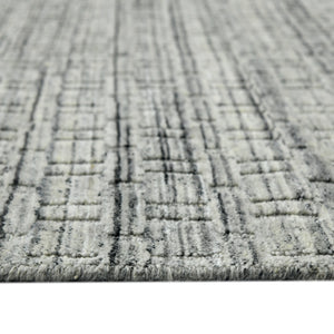 AMER Rugs Houston Aliya HOU-3 Hand-Loomed Handmade New Zealand Natural Wool Transitional Geometric Rug Light Gray 8'9" x 11'9"