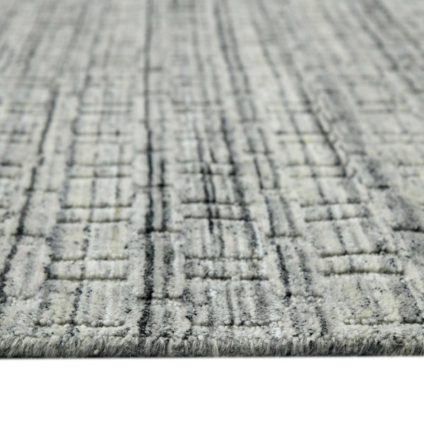 Amer Rugs Houston Modern Geometric Hand-woven Area Rug – Cozy 100% New Zealand Wool For Stylish Home Décor Light Gray Wool Hou30203