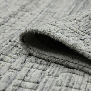 AMER Rugs Houston Aliya HOU-3 Hand-Loomed Handmade New Zealand Natural Wool Transitional Geometric Rug Light Gray 8'9" x 11'9"