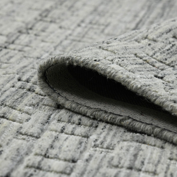 AMER Rugs Houston Aliya HOU-3 Hand-Loomed Handmade New Zealand Natural Wool Transitional Geometric Rug Light Gray 8'9" x 11'9"