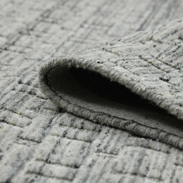 Amer Rugs Houston Modern Geometric Hand-woven Area Rug – Cozy 100% New Zealand Wool For Stylish Home Décor Light Gray Wool Hou30203