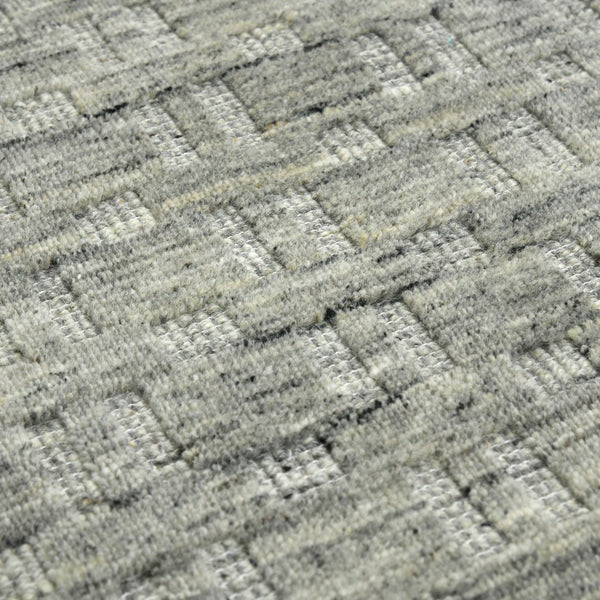 AMER Rugs Houston Aliya HOU-4 Hand-Loomed Handmade New Zealand Natural Wool Transitional Geometric Rug Gray 8'9" x 11'9"