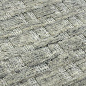 Amer Rugs Houston Modern Geometric Hand-woven Area Rug – Cozy 100% New Zealand Wool For Stylish Home Décor Natural Gray Wool Hou40203