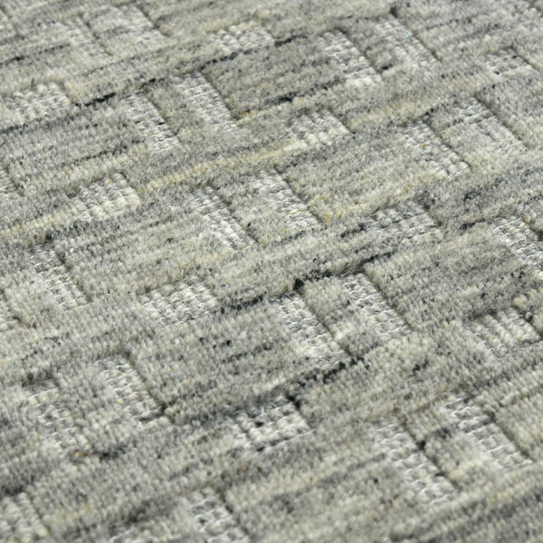 Amer Rugs Houston Modern Geometric Hand-woven Area Rug – Cozy 100% New Zealand Wool For Stylish Home Décor Natural Gray Wool Hou40203