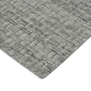 AMER Rugs Houston Aliya HOU-4 Hand-Loomed Handmade New Zealand Natural Wool Transitional Geometric Rug Gray 8'9" x 11'9"