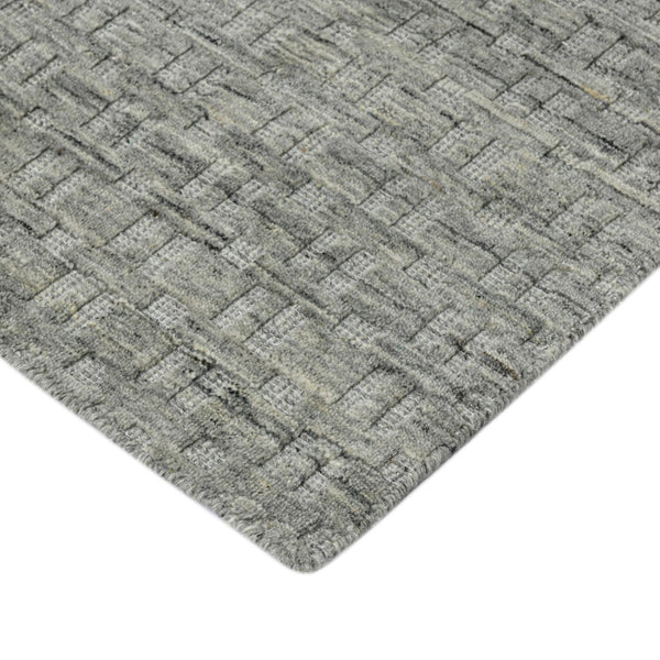 AMER Rugs Houston Aliya HOU-4 Hand-Loomed Handmade New Zealand Natural Wool Transitional Geometric Rug Gray 8'9" x 11'9"