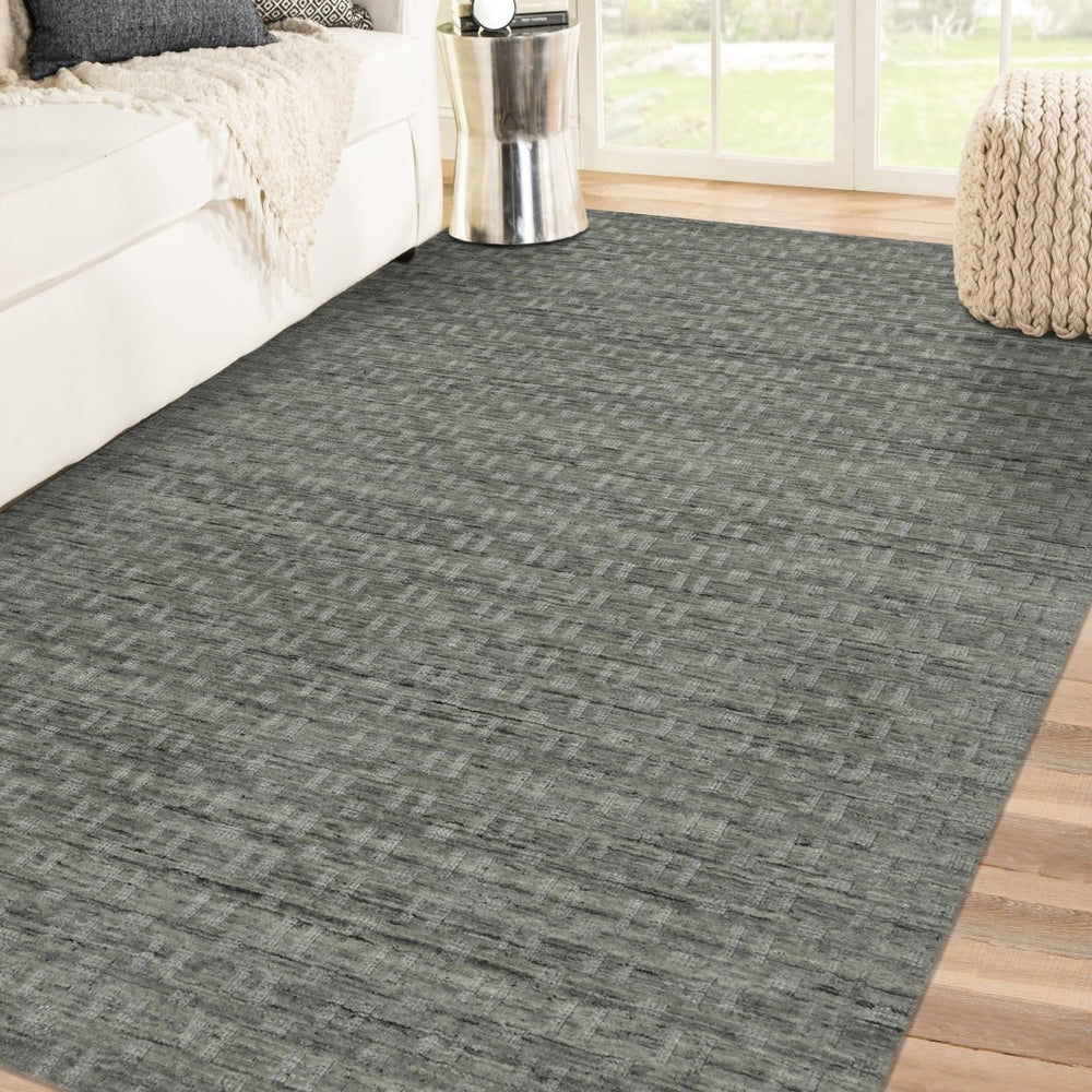 AMER Rugs Houston Aliya HOU-4 Hand-Loomed Handmade New Zealand Natural Wool Transitional Geometric Rug Gray 8'9" x 11'9"