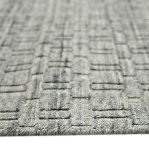 AMER Rugs Houston Aliya HOU-4 Hand-Loomed Handmade New Zealand Natural Wool Transitional Geometric Rug Gray 8'9" x 11'9"