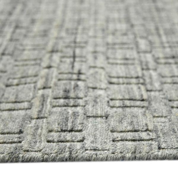 AMER Rugs Houston Aliya HOU-4 Hand-Loomed Handmade New Zealand Natural Wool Transitional Geometric Rug Gray 8'9" x 11'9"