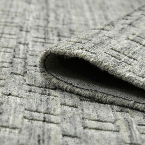 AMER Rugs Houston Aliya HOU-4 Hand-Loomed Handmade New Zealand Natural Wool Transitional Geometric Rug Gray 8'9" x 11'9"