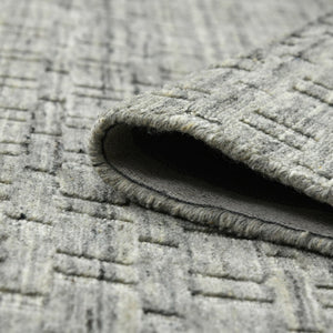 Amer Rugs Houston Modern Geometric Hand-woven Area Rug – Cozy 100% New Zealand Wool For Stylish Home Décor Natural Gray Wool Hou40203