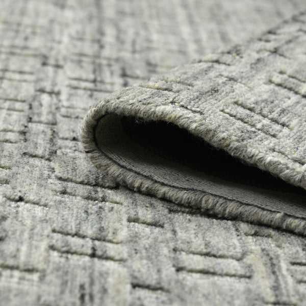 Amer Rugs Houston Modern Geometric Hand-woven Area Rug – Cozy 100% New Zealand Wool For Stylish Home Décor Natural Gray Wool Hou40203