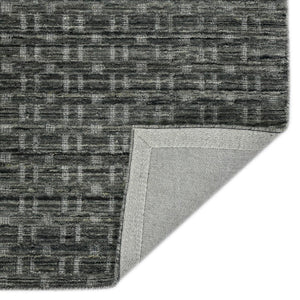 AMER Rugs Houston Aliya HOU-5 Hand-Loomed Handmade New Zealand Natural Wool Transitional Geometric Rug Dark Gray 8'9" x 11'9"