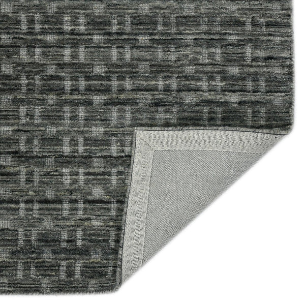 Amer Rugs Houston Modern Geometric Hand-woven Area Rug – Cozy 100% New Zealand Wool For Stylish Home Décor Dark Gray Wool Hou50203
