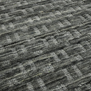 AMER Rugs Houston Aliya HOU-5 Hand-Loomed Handmade New Zealand Natural Wool Transitional Geometric Rug Dark Gray 8'9" x 11'9"