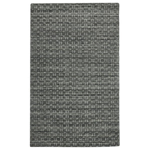 AMER Rugs Houston Aliya HOU-5 Hand-Loomed Handmade New Zealand Natural Wool Transitional Geometric Rug Dark Gray 8'9" x 11'9"
