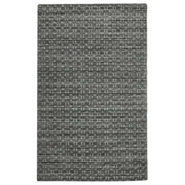 AMER Rugs Houston Aliya HOU-5 Hand-Loomed Handmade New Zealand Natural Wool Transitional Geometric Rug Dark Gray 8'9" x 11'9"