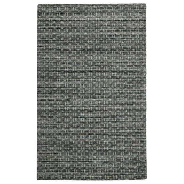 Amer Rugs Houston Modern Geometric Hand-woven Area Rug – Cozy 100% New Zealand Wool For Stylish Home Décor Dark Gray Wool Hou50203