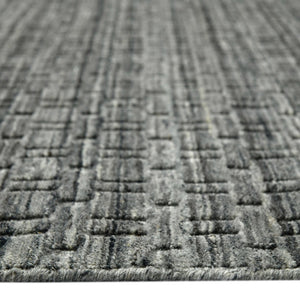 Amer Rugs Houston Modern Geometric Hand-woven Area Rug – Cozy 100% New Zealand Wool For Stylish Home Décor Dark Gray Wool Hou50203