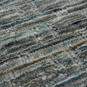 AMER Rugs Houston Aliya HOU-6 Hand-Loomed Handmade New Zealand Natural Wool Transitional Geometric Rug Turq Gray 8'9" x 11'9"