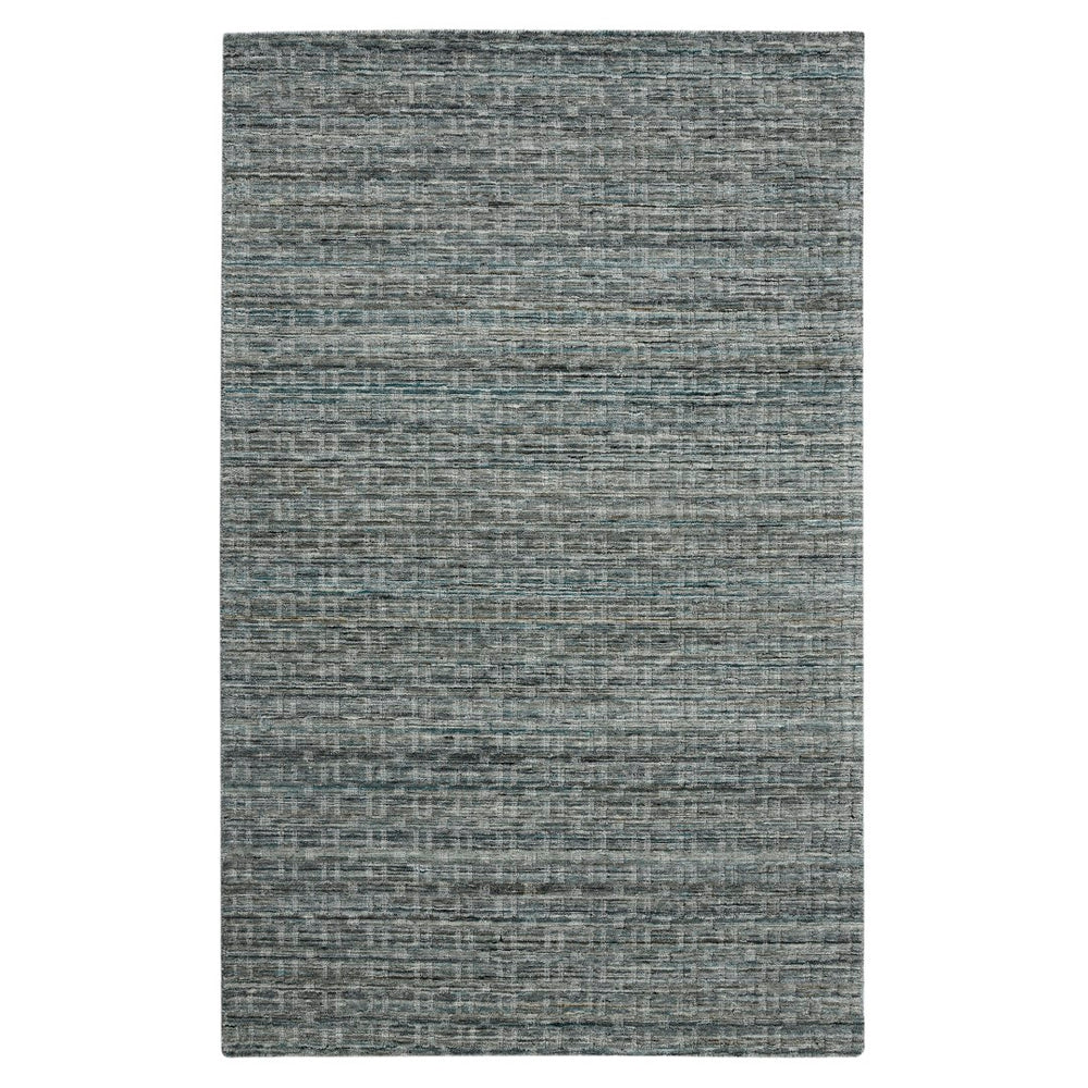 AMER Rugs Houston Aliya HOU-6 Hand-Loomed Handmade New Zealand Natural Wool Transitional Geometric Rug Turq Gray 8'9" x 11'9"