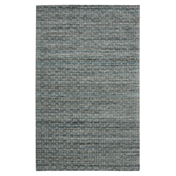 AMER Rugs Houston Aliya HOU-6 Hand-Loomed Handmade New Zealand Natural Wool Transitional Geometric Rug Turq Gray 8'9" x 11'9"