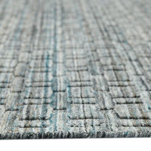 Amer Rugs Houston Modern Geometric Hand-woven Area Rug – Cozy 100% New Zealand Wool For Stylish Home Décor Turq Gray Wool Hou60203