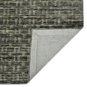 AMER Rugs Houston Aliya HOU-7 Hand-Loomed Handmade New Zealand Natural Wool Transitional Geometric Rug Brown 8'9" x 11'9"