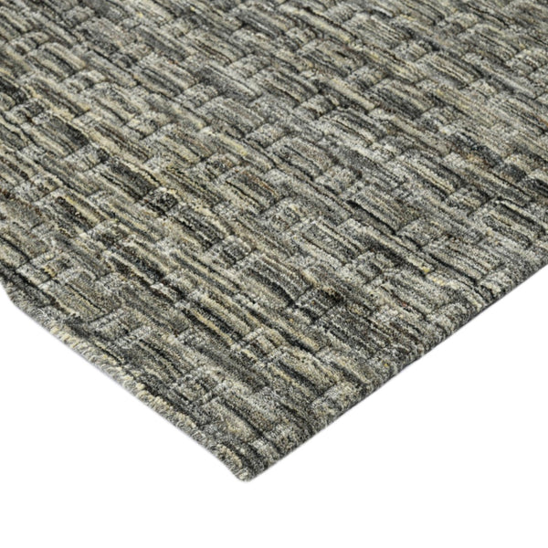 AMER Rugs Houston Aliya HOU-7 Hand-Loomed Handmade New Zealand Natural Wool Transitional Geometric Rug Brown 8'9" x 11'9"