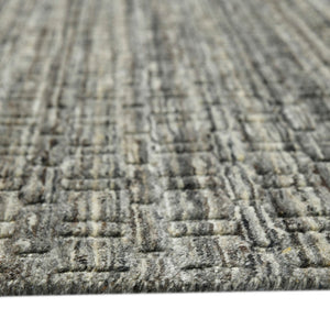 AMER Rugs Houston Aliya HOU-7 Hand-Loomed Handmade New Zealand Natural Wool Transitional Geometric Rug Brown 8'9" x 11'9"