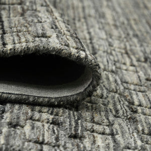 AMER Rugs Houston Aliya HOU-7 Hand-Loomed Handmade New Zealand Natural Wool Transitional Geometric Rug Brown 8'9" x 11'9"