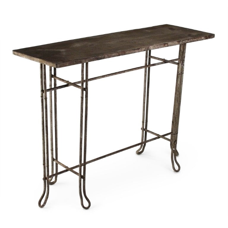 Zentique Nathaniel Rustic Metal Table — Slim Industrial Console for Entryway, Hallway, Sofa, Durable 39" W HR10279.03