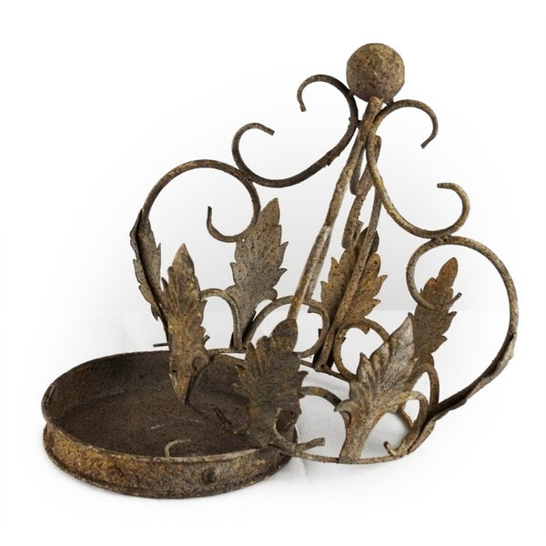 Zentique Victoria Metal Lantern Rustic Metal Frame with Clear Panels for Pillar Candles, LED Lights, Indoor/Outdoor Charm W10.5 x H12 x D10.5 HR10329L.14