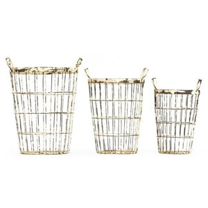 Zentique Metal Crate Set of 3 Rustic Industrial Stackable Metal Bins 9x12x9 Durable Distressed Storage Solutions HR110607.61