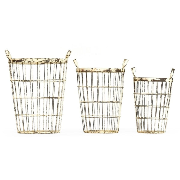 Zentique Metal Crate Set of 3 Rustic Industrial Stackable Metal Bins 9x12x9 Durable Distressed Storage Solutions HR110607.61
